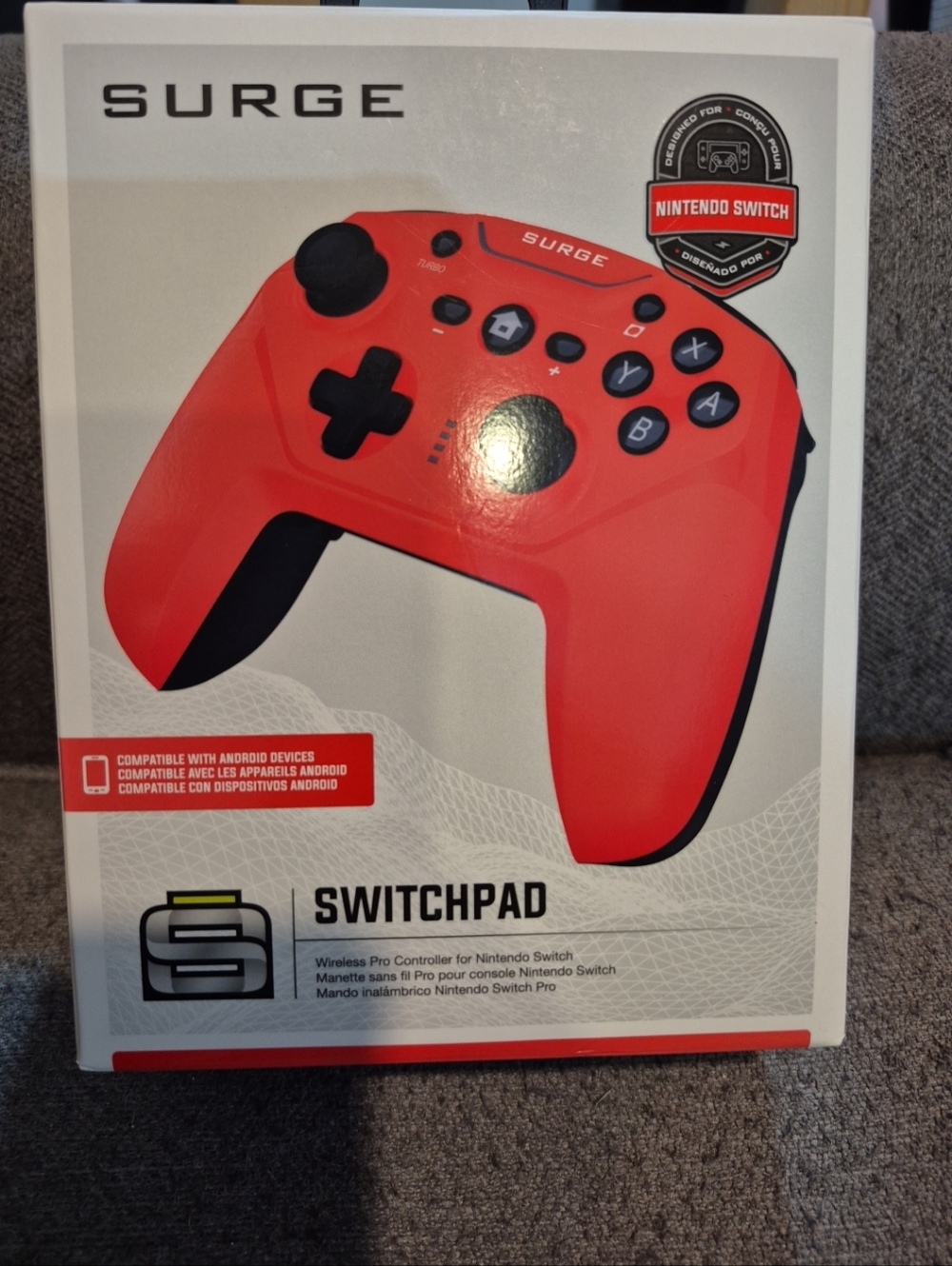 Surge SwitchPad Wireless Pro Controller in Red with Black Accents